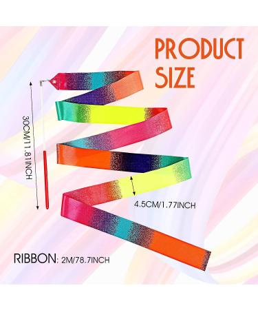 Lusofie 4Pcs Sparkling Dance Ribbons Set - 78.7inch Long Ribbons for Rhythmic Gymnastics and Artistic Dancing - Perfect for Girls Kids Training - Buy Online on GoSupps.com