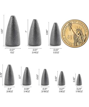Dr.Fish 3/8oz Bullet Fishing Sinker Weight - 50 Pack for Bass Fishing Texas Rigs - Buy Online on GoSupps.com