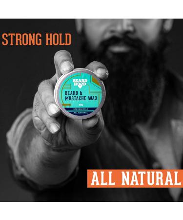 BEARDHOOD 100% Natural Mustache & Beard Wax | Strong Hold & Musky Scent for Men - International Shipping - Buy Online on GoSupps.com