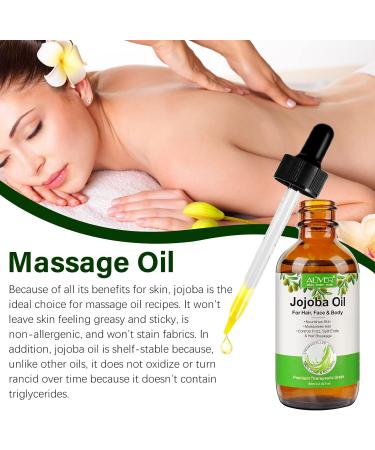 Organic Jojoba Oil 60ml 100% Pure & Natural Cold Pressed Moisturizing Multi-Purpose Jojoba Oil for Face Body Hair Nails Natural Carrier Facial Oil for Gua Sha Massage Suitable for Men - Buy Online on GoSupps.com