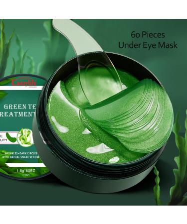 Under Eye Patches - 60 Piece Green Tea Eye Masks for Puffiness & Dark Circles | Skincare for Women - Buy Online on GoSupps.com