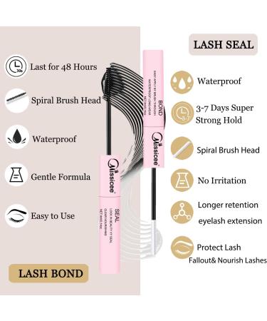 Missicee 2 in 1 Bond and Seal Lash Glue for DIY Cluster Lashes - Super Strong Hold, Latex-Free, Waterproof Formula for Sensitive Eyes | 72Hr Hold - Buy Online on GoSupps.com