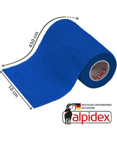 Alpidex 6 Rolls Self-Adhesive Elastic Vet Wrap Tape 10cm x 4.5m - Blue Bandages for Horses Dogs & Humans - International Shipping Available - Buy Online on GoSupps.com