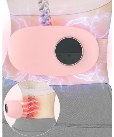 Massage device back and belly with 6 massage modes Electrapy Ems massage with 16 massage levels and 3 heating modes portable back massage device for office/car/home gifts for men women pink