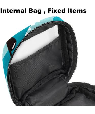 Javenproeqt Portable Women's Binding Bags | Menstrual Cup Pocket Pads & Tampons for Teens | Stylish Blue Sunglasses & Multicolored Shark Bag - Buy Online on GoSupps.com