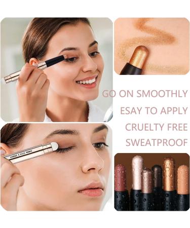 Glitter Eyeshadow Stick Set - 3 Metallic Pearl Shimmer Colors | Dual-Ended Highlighter Pen for Sensitive Eyes | High Pigmented & Easy to Apply | Makeup Essentials - Buy Online on GoSupps.com