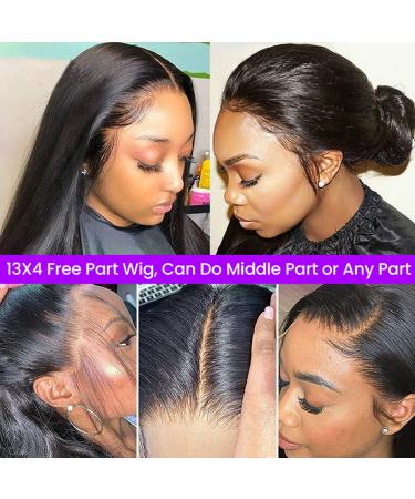 VIPbeauty 30 Inch Transparent HD Lace Front Wig 180% Density Natraul Black Brazilian Straight Human Hair Wig - Pre Plucked with Baby Hair for Women - Buy Online on GoSupps.com