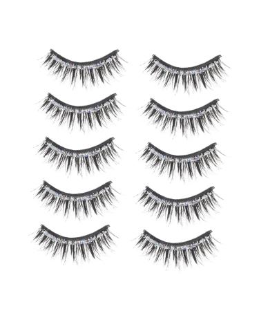 minkissy 5 Pairs Eyelashes Cat Eyes Look Makeup Eyelash Dramatic Lashes for Halloween Full Faux Lashes Lashes Decorative False Eyelash Artificial Fiber Decorate Make up