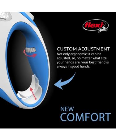 FLEXI New Comfort Retractable Dog Leash - 26 ft for Dogs up to 50 kg - Large Blue/Pastel Blue | International Shipping Available - Buy Online on GoSupps.com