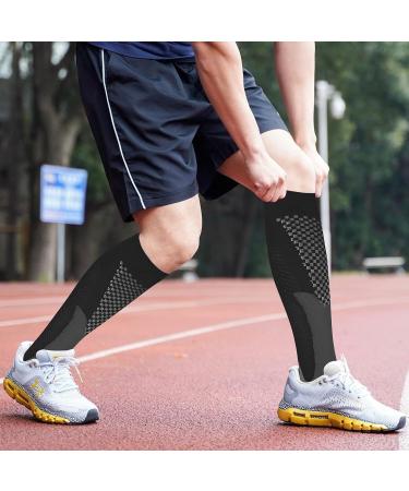 2 Pair Compression Socks 20-30mmHg Support Knee High Graduated Stockings for Men & Women - L-XL Blue - Buy Online on GoSupps.com