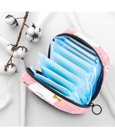 Women's Binding Pocket Bag - Cute White Rabbits & Flowers - Pink Tampon Storage & Zip Pockets - Multi-use Menstrual Ties Bag - Buy Online on GoSupps.com