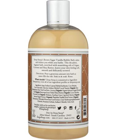 Deep Steep Brown Sugar Vanilla Bubble Bath 17 oz - Luxurious & Relaxing Formula - Buy Online on GoSupps.com