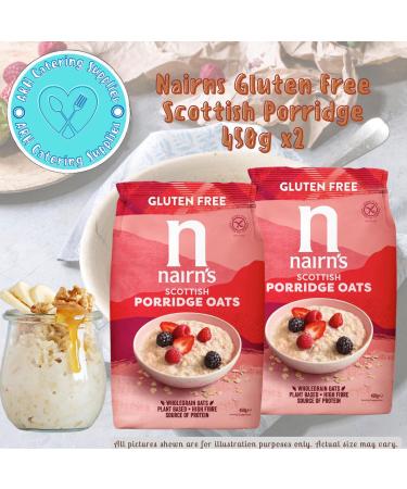 x2 Nairn's Gluten Free Real Porridge Oats 450g - The Ultimate Organic Gluten-Free Breakfast Experience - Buy Online on GoSupps.com