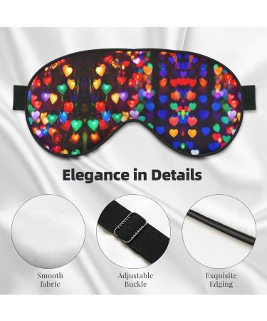 Romantic Reds Heart Print Unisex Sleep Mask | Double-Sided Eye Mask for Sound Sleep & Skin Care | Black - Buy Online on GoSupps.com