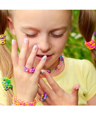 120 Pack Girls Fake Nails - Rainbow & Flamingo Full Cover Short Artificial Nail Tips for Kids - Nail Art Decoration - Buy Online on GoSupps.com