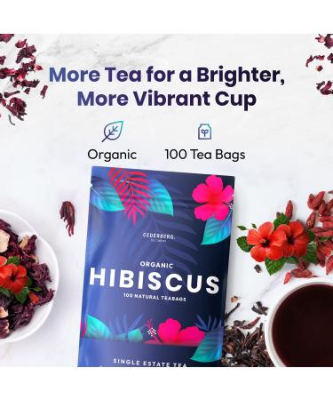 Organic Hibiscus Tea - 100 Tea Bags | Single Origin Herbal Tea | Eco-Friendly & Non-GMO | Caffeine-Free & Sugar-Free | Cederberg Tea Company - Buy Online on GoSupps.com