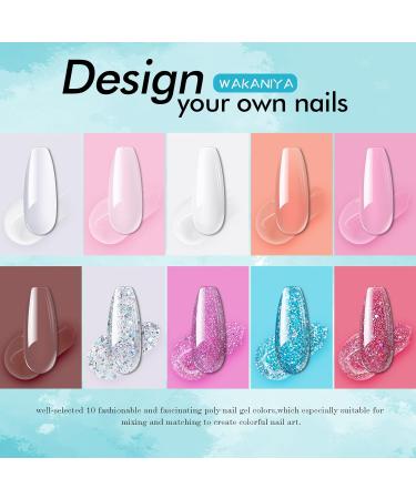 Poly Nail Gel Kit with UV Lamp & 10 Colours | Extension & Builder Gel Set for Women - Buy Online on GoSupps.com