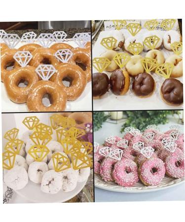 Wedding Cupcake Topper 60 Pcs Glitter Diamond Cupcake Toppers for Bridal Shower Engagement Wedding Party Birthday for Donuts Diamond Donut Picks Cake Decorations Silver & Gold - Buy Online on GoSupps.com