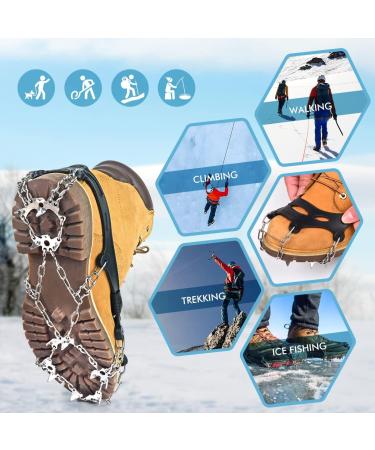 Henoty 19-Spikes Ice Cleats for Hiking Boots - Snow Grips for Women, Men, and Kids | Safe Traction for Hiking, Fishing, Climbing, and Mountaineering - Buy Online on GoSupps.com