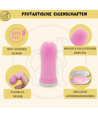 Pawsonly Silicone Finger Toothbrush Set for Dogs & Cats | Dental Care | 2 Pack with Storage Box | Blue & Pink Tooth Cleaning for Small Pets - Buy Online on GoSupps.com