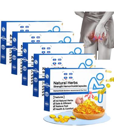Heca Natural Herbal Strength Hemorrhoid Capsules Natural Hemorrhoid Relief Capsules Hemorrhoid Treatment Relief Capsules Helps Relieve Itching Burning Pain Or Discomfort Fast (5Pcs)