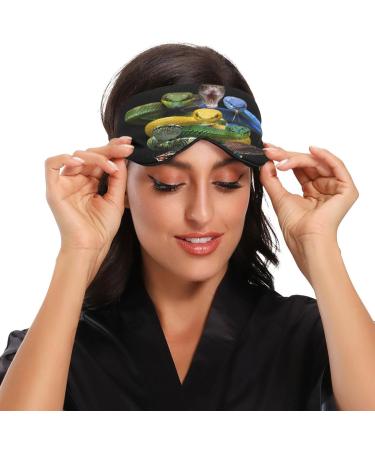 Buy Indonesian Snake Sleep Mask | Light Blocking Eye Mask | Soft Adjustable Blindfold for Work Travel & Naps Colorful Animals Design - Buy Online on GoSupps.com