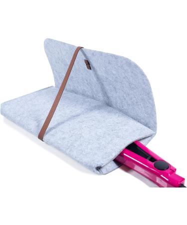 Glamza Hair Straightener Mat & Pouch - Made from Heat Resistant Safety Felt - Ideal for Home & Travel (Light Grey (Pouchy)) - Buy Online on GoSupps.com