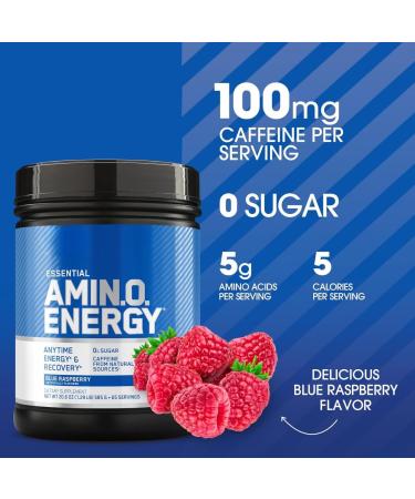 ON Essential Amino Energy | Amino Acid & Energy Formula | 5 Grams of Amino Acids 100 mg of Naturally Sourced Caffeine 5 Calories Sugar Free | 65 Servings (Blue Raspberry) Blue Raspberry 65 Servings (Pack of 1) - Buy Online on GoSupps.com