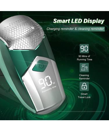 JIMSTER 5-in-1 Head Shaver for Men - Waterproof Electric Bald Shaver Grooming Kit with Beard Trimmer and Nose Clipper - Cordless Type-C Charge - Green - Buy Online on GoSupps.com