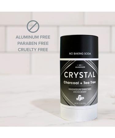 Crystal Body Deodorant - Magnesium Charcoal + Tea Tree 2.5 oz | Natural, Long-Lasting Odor Protection - Buy Online on GoSupps.com