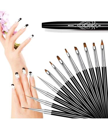 Nail Art Brush Set - 12 Flat Brushes for Professional Designs | International Shipping - Buy Online on GoSupps.com