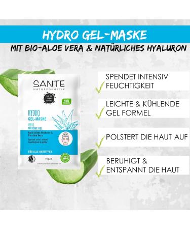 Buy Sante Natural Cosmetics Hydro Gel Mask - 2 x 4 ml | Hydrating Skincare for All Skin Types | International Shipping Available - Buy Online on GoSupps.com
