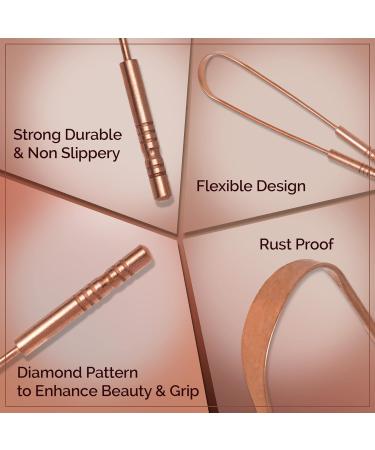 Mastermedi 100% Pure Copper Tongue Scraper - 2 Pack Ayurveda Tongue Cleaner with Travel Case for Bad Breath & Oral Hygiene - Buy Online on GoSupps.com