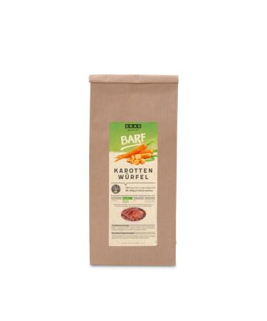 GRAU The Original Dried Vegetables for BARF Menus for Dogs, Carrot Dice, Pack of 1 (1 x 500 g), Food Supplement for Dogs