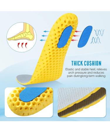 Elastic Shock Absorbing Shoe Insoles - Breathable Comfort Cushioning Inserts (12 Pairs, Men Women, Black Beige) - Buy Online on GoSupps.com