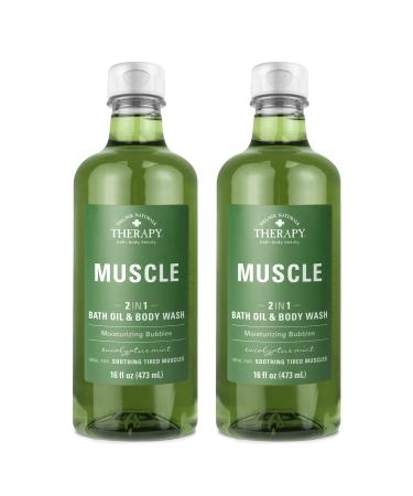 Village Naturals Aches and Pains Muscle Relief Foaming Bath Oil and Body Wash 16 oz. 2 pack green Green 16 oz
