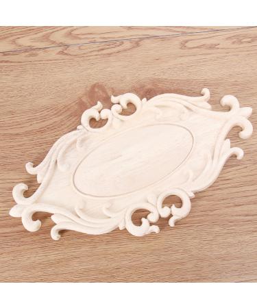 RORPOIR 1pc Unpainted Frames Decorative Appliques for Furniture Wood Onlays for Bed Flowers Carved - Buy Online on GoSupps.com