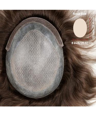 Lordhair Knotless Toupet for Men - 8x10 Inch Skin Top Human Hair System | Light Medium Density - Buy Online on GoSupps.com