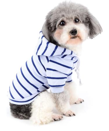 Zunea Dog Hoodie Shirts for Small Medium Dogs Striped Puppy Clothes Pullover Sweatshirt Soft Short Sleeve Basic T-Shirt Pet Girl Boy Hooded Clothing for All Seasons Lightblue M M lightblue - Buy Online on GoSupps.com