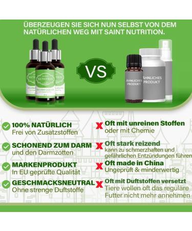 Saint Nutrition Wurm+ Liquid - Vegan Worm Treatment for Dogs & Cats | Natural Deworming - 50ml - Buy Online on GoSupps.com