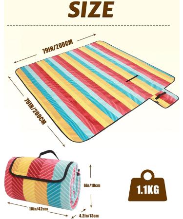 JEAOUIA Waterproof Foldable Picnic Blanket - Large 79x79 inch, 3-Layer Material, Sandproof & Portable - Ideal for Camping, Beach, Park, Travel - Fits 3-6 Adults - Buy Online on GoSupps.com