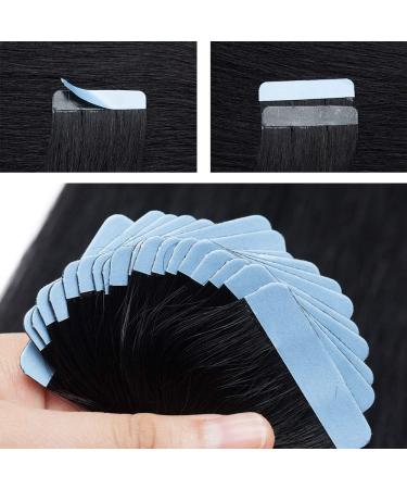 16" Tape in Hair Extensions Human Hair Thick #1B Natural Black (60g) - Buy Online on GoSupps.com