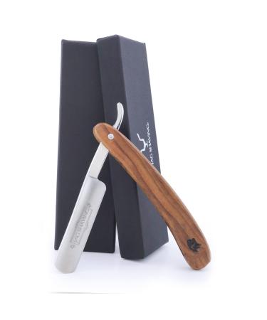 Jag Shaving Razor - sustainable razor with leather case - safety razor bag - razor for men - black
