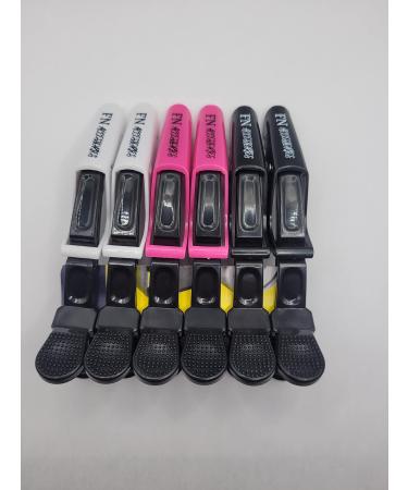 HAIR CLIPS GRIP BARRETE FN ACCESSORIES 6 PCS  black  white and pink