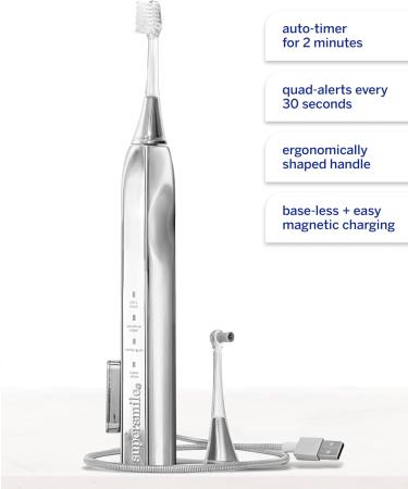 Supersmile Zina45 Sonic Pulse Electric Toothbrush - Rechargeable Whitening Toothbrush with Polishing Head & 4 Cleaning Modes - Buy Internationally - Buy Online on GoSupps.com
