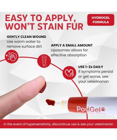 PoviGel 3-Way Healing Ointment for Dogs & Cats | Povidone Iodine 3% Hydrogel | Wound Care Hot Spot & Skin Irritation Relief - Buy Online on GoSupps.com