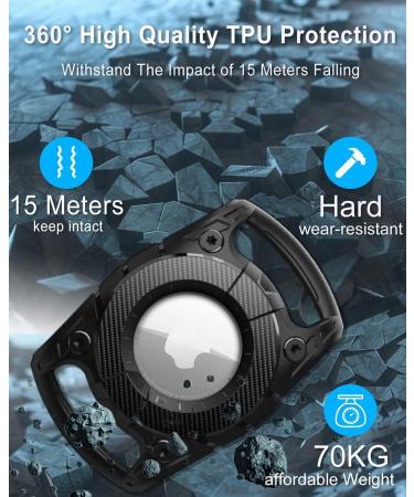 IP68 Waterproof Airtag Holder for Dogs & Cats - Compatible Apple Airtag Pendant & Keychain - Black - 1 Piece - Buy Online on GoSupps.com