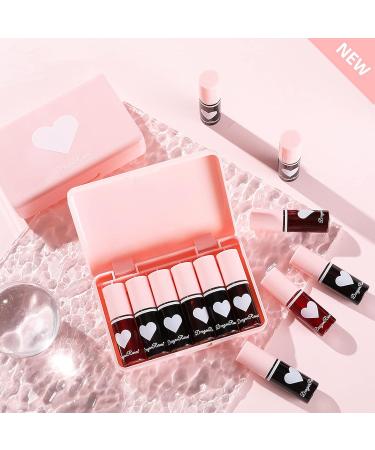 6 Colors Velvet Lip Tint Stain Set - Long-Lasting, Moisturizing, Waterproof Lipstick Set for Natural Matte Lip Color Makeup - Buy Online on GoSupps.com
