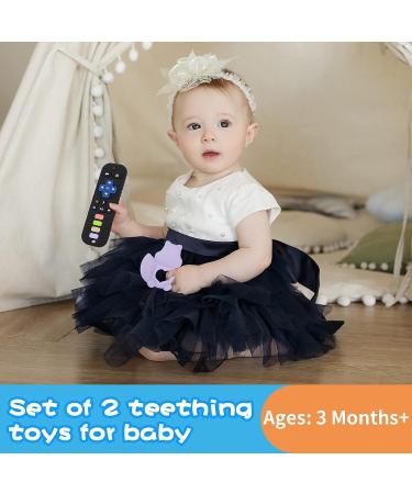 Silicone Baby Teething Toy Remote Control | Infants 0 Months+ | Chew Pacifier for Gums Relief - Black - Buy Online on GoSupps.com