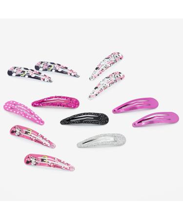 Claires Disney Minnie Mouse Glitter Hair Clips Set | 12PCS for Girls & Babies | Perfect Gifts | Pink White Black - Shop Now! - Buy Online on GoSupps.com